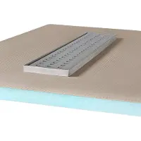 Wiper Betegelbare doucheplaat 100 x 100 cm met goot Showerlay Sirocco afvoer horizontale goot hoofdzijde betegelbaar douchebord douchebak gelijkvloers