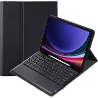 Mobigear Tablethoes geschikt voor Samsung Galaxy Tab S9 Plus Hoes | Keys QWERTY Bluetooth Toetsenbord Bookcase + Stylus Houder - Zwart