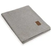Knit Factory Jesse Gebreid Plaid - Woondeken - plaid - Wollen deken - Kleed - Iced Clay - 160x130 cm