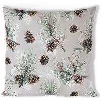 Ambiente Kussenhoes Pine Cone All Over Grijs grijs Polyester Sierkussen