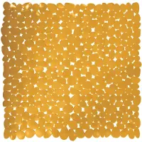 MSV Douche/bad anti-slip mat - badkamer - pvc - saffraan geel - 53 x 53 cm - Badmatjes