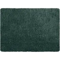 MSV Badkamerkleedje/badmat tapijt - voor de vloer - donkergroen - 50 x 70 cm - langharig - Badmatjes