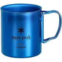 Snow Peak - Titanium Double Wall Cup - Mok 450 ml, blauw