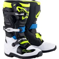Alpinestars Tech 7S, laarzen jeugd ,Zwart/Wit/Blauw/Neon-Geel ,6 US