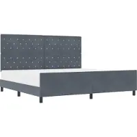 vidaXL Boxspring bed met hoofdeinde Donkergrijs 200 x 200 cm Fluweel