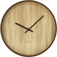 Nextime Wandklok zonder tikker, 50 cm, in Japandi-stijl, donkerbruin/lichtbruin