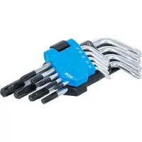 Bgs Hoeksleutelset kort T-profiel (voor Torx) met boring T10 - T50 9 stuks. (T-profiel)