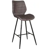 Lizzely Garden & Living SET DEAL: 2 stuks Barkruk industrieel Corinne antraciet microvezel barstoel