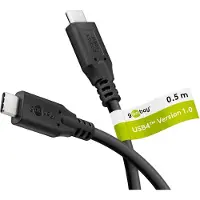 Goobay USB-C kabel | USB4 20 Gbps | PD 100W | 4K 60Hz | zwart | 0,50 meter