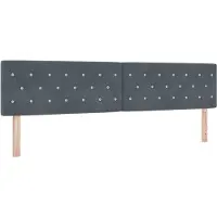 vidaXL LED Hoofdbord met hoofdeinde Donkergrijs 200 cm Fluweel