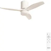 Create - Stille 40W plafondventilator met technische ABS bladen (Ø112cm) (ruimtes ≤10m²) - Wit - Met licht - Afstandsbediening - WIND CALM