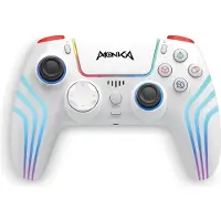 Monka Contra GT‑96 – Draadloze controller compatible met PS4/ PS3/PC/Switch, RGB, Bluetooth/ 2.4 GHz of kabel – Wit