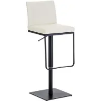 CLP barkruk Panama, bekleding van kunstleer, draaibaar, traploos in hoogte verstelbaar, belastbaar tot 240 kg | Kleur: crème, frame: zwart