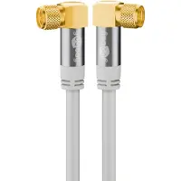 Pro F (m) - F (m) coaxkabel | 135 dB | koper | haaks | verguld | wit | 1 meter