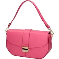Roberta Rossi Dames Schoudertas Echt Leer Ruga met Verstelbare Draagriem Italy Beige UNICA 27x15x7 cm