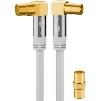 Goobay IEC (m) - IEC (v/m) coaxkabel | haaks | verguld | wit | 2 meter