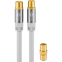 Goobay IEC (m) - IEC (v/m) coaxkabel | recht | verguld | wit | 2 meter
