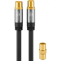 Pro IEC (m) - IEC (v/m) coaxkabel | recht | verguld | zwart | 10 meter