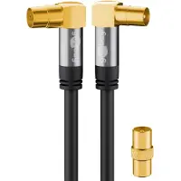 Pro IEC (m) - IEC (v/m) coaxkabel | haaks | verguld | zwart | 3 meter