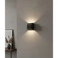 Artdelight Wandlamp Metz L 20 cm gips zwart
