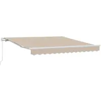 vidaXL Uitschuifbare luifel Beige 350 x 250 cm Polyester en Aluminium