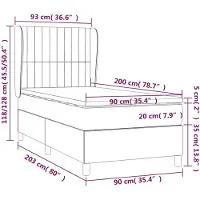 vidaXL Boxspring met matras stof crèmekleurig 90x200 cm