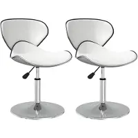 vidaXL Eetkamerstoelen 2 st kunstleer wit