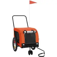 vidaXL Hondenfietstrailer oxford stof en ijzer oranje en zwart