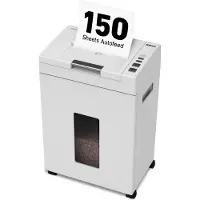 Ideal papiervernietiger Shredcat 8291 CC, Autofeed, deeltjes snijden 4 x 10 mm, P-4, 21 l, 150 vel snijcapaciteit, met rollen, grijs