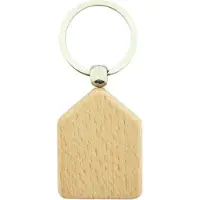 Combicraft Blanco houten sleutelhanger huis 45x35mm - per 1 stuk