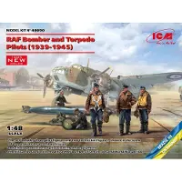 ICM Modelbouwpakket Militaire voertuigen - 48090 RAF bomber and Torpedo Pilots - 1939-1945 Plastic - 1:48 - Modelbouw