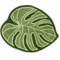 Homescapes Badmat Blad 65 x 80 cm - Groene Badmat, 100% Katoen