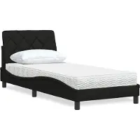 vidaXL Bed met matras stof zwart 90x190 cm