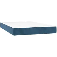 vidaXL Pocketveringmatras, medium, donkerblauw, 120x210x20 cm, fluweel