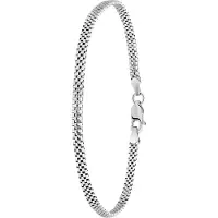 Lucardi Dames Gerecycled zilveren armband fantasie - Armband - 925 Zilver - Zilverkleurig - 21 cm