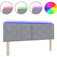 vidaXL LED Hoofdbord Lichtgrijs 144 cm Stof