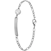 Lucardi Kinder Stalen plaatarmband met voetbal - Armband - Staal - Zilver - 18 cm