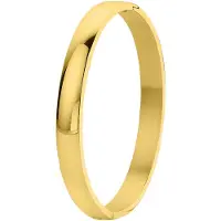 Lucardi Stalen armband bangle goldplated 8mm