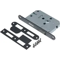 Intergriff Klavierslot met voorplaat geborsteld gun metal PVD gecoat inclusief sleutels
