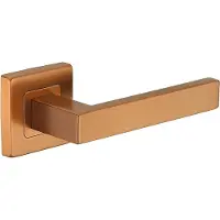Intergriff Deurkruk (2x) Alice vierkant 20mm haaks op vierkant rozet brons geborsteld PVD gecoat | Deurklinken vierkant