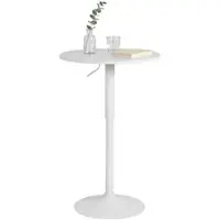 CLP Lamoni Bartafel - in hoogte verstelbare - bar tafel - bistrotafel - wit/wit rond