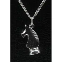 MOOYE ® - Collectie Zilveren Schaakstuk paard ketting hanger