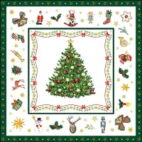 Ambiente Lunch Servetten - Christmas Evergreen White