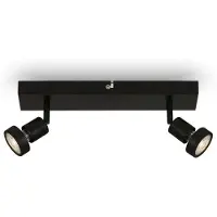 Briloner LED-plafondlamp, plafondlamp, spots, scharnierend, 5W, 2xGU10, zwart,