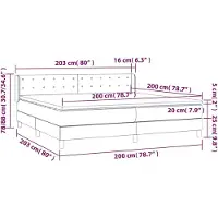 vidaXL Boxspring met matras kunstleer grijs 200x200 cm