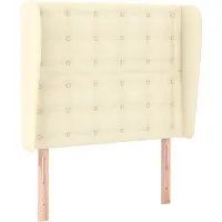 vidaXL Hoofdbord met randen 83x23x118/128 cm kunstleer crèmekleurig