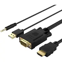 ORICO VGA (m) + 3,5mm Jack (m) naar HDMI (m) kabel - voeding via USB-A (m) / zwart - 5 meter