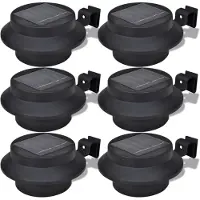 vidaXL 6 x buitenlamp, zonne-energie set, hekverlichting, zwart