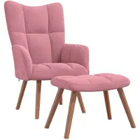 vidaXL Relaxstoel met voetenbank fluweel roze