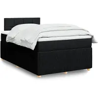 vidaXL Boxspringbed met matras, zwart, 120x200 cm, stof